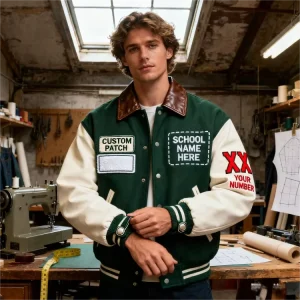 Custom Logo Embroidery Winter Letter Design High Quality Men’s Vintage College Varsity Baseball Jacket Windproof
