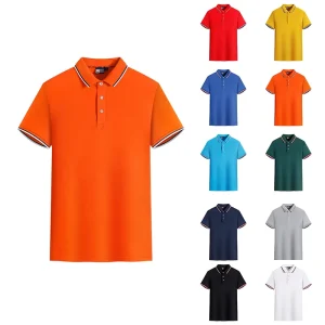 Custom Logo Heavyweight 220G Polo Shirt Men’s Oversize Drop Shoulder Two Button Placket S 6XL