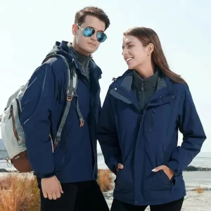 Custom Logo Hooded Waterproof Windbreaker Jacket Long Warm Winter Outdoor Coat with Zipper Closure Plus Size Windproof