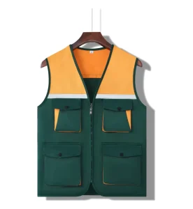 Custom Logo Matching Color Multi-pockets Cotton Men’s Vest for Photography Sport Reflective Waistcoat Work Vest