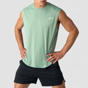 Custom Logo Men Activewear Sleeveless Muscle Fit Fitness Tank Top Quick Dry Breathable Lightweight Waffle Mesh Gym Vest