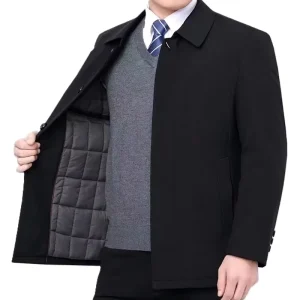 Custom Logo Men’s Coat with Padded Jacket for Winter Middle aged and Elderly Men Warm Cotton Padded Jacket