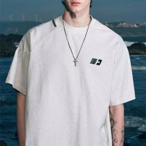 Custom Logo Men’s Comfortable Waffle Solid Color Short Sleeve Top