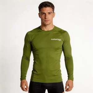 Custom Logo Men’s Compression Long Sleeve T shirt Quick Dry Gym Fitness Top for Running Training Sportswear