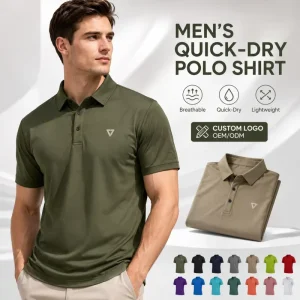 Custom Logo Men’s Golf Polo T-Shirt Quick Dry 175gsm Lightweight Polyester Sport Polo Shirts Breathable Activewear for Men