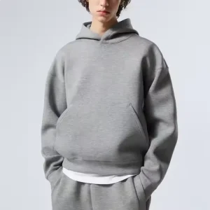 Custom Logo Men’s Hoodies 100% Cotton Fashion Casual Oversized Shoulder Solid Color Pullovers Men’s Hoodies and Sweatshirts