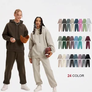 Custom Logo Men’s Hoodies 350 Grams Cotton Oversized Men Drop Shoulder Blank Baggy Hoodie Set