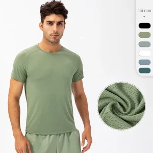 Custom Logo Men’s Loose Running Quick Dry Round Neck T-Shirt Breathable Fitness Basketball Gym Casual Short-Sleeved Shirt Tops
