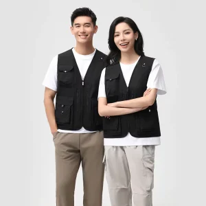 Custom Logo Men’s Multi-Pocket Tool Vest Outdoor Work Vest