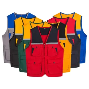Custom Logo Men’s Multi Pockets Vest Workwear Reflective Safety Vest Uniform Outdoor Work Vest