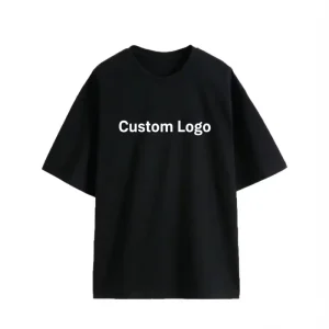 Custom Logo Men’s Oversized T Shirt Black Streetwear Tee Casual Short Sleeve