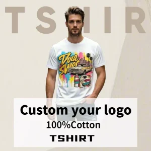 Custom Logo Men’s Oversized T Shirts High Quality Cotton T-Shirt Breathable Silk Screen Printing Tshirts for Men