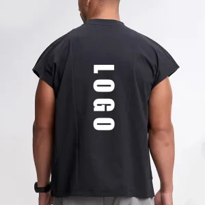 Custom Logo Mens Oversized Tank Top Quick Dry Mesh Panel Drop Shoulder Cap Sleeve Gym Workout Activewear Top
