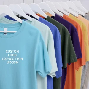 Custom Logo Men’s Printed Woven T Shirts 100% Cotton Eco Friendly Breathable Heavyweight Free Sample