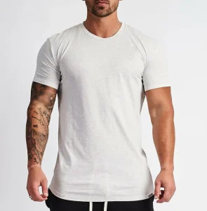 Custom Logo Men’s Summer Plain Cotton T Shirts Drop Shoulder Sport Shirt Men’s Daily Tshirt