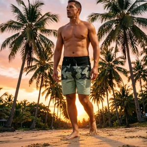Custom Logo Men’s Swim Wear Sublimation Printed Swim Trunks Fitness Beach Shorts For Men Swimming Swimwear With Logo