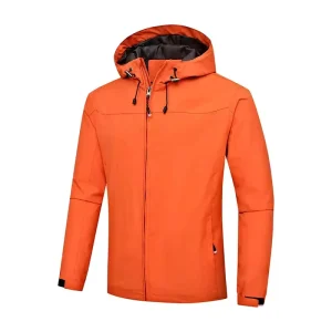 Custom Logo Men’s Thin Softshell Jacket Windproof Waterproof Breathable Solid Color Outdoor Coat OEM Available