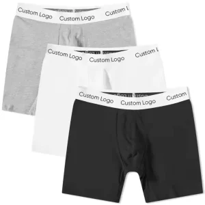 Custom Logo Men’s Underwear Mid-Waist Cotton Solid Color Boxers Men’s Underwear