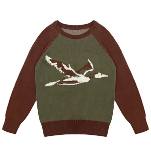Custom Logo Oversized Jacquard Pattern Crew Neck Pullovers Anti-Shrink Anti-Pilling Knit Sweaters for Men