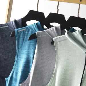 Custom Logo Premium Men’s Activewear Casual Polyester Spandex Workout Tank Top Singlet for Gym Running
