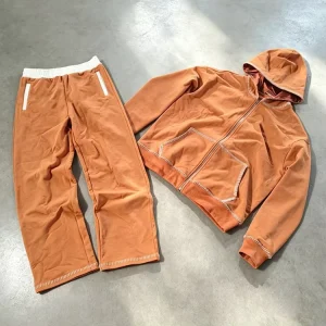 Custom Logo Printed Oversized Hoodie & 100% Cotton Breathable Pants Set Solid Color Designer Men’s Sportswear