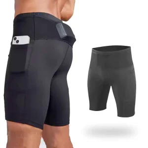 Custom Logo Running Workout Compression Shorts With Pocket Biker Quick Dry Gym Shorts Men Sports Pants