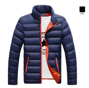Custom Logo Slim Short Zipper Winter Warm Men’s Waterproof Windproof Down Coats Quilted Cotton Jackets
