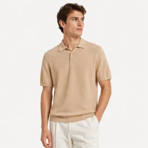 Custom Logo Solid Yarn Dyed Comfort Anti Wrinkle Casual Men’s Knitwear Short Sleeve Sweater Shirt Pullover