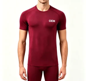 Custom Logo Spandex Poly 220GSM Slim Fit O-Neck Quick Dry Anti-Pilling Oeko-Tex Sport Wear Men Gym Training T-Shirt for Men