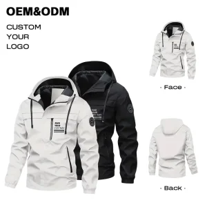 Custom Logo Sport Hiking Jacket Polyester Tracksuit Sportswear Outdoor Hiking Camping Coat Zipper Windbreaker Men’s Jackets