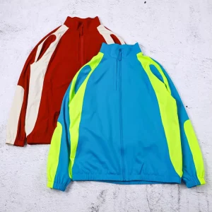 Custom Logo Sports Streetwear 2-Piece Outfits Jogging Set Zip Tracksuit Polyester Baggy Men Waterproof Windproof
