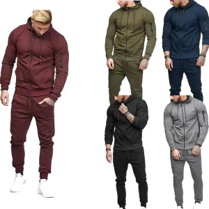 Custom Logo Spring Jumpsuit Plus Size Tracksuit for Men’s Clothing 2Pcs Sport Wear Slim Joggers Hoodies Long Men Set