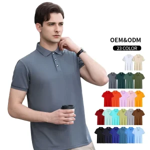 Custom Logo Summer Fashion Men’s Casual for Polo Shirt 100% Polyester Simple Sports Style Printed Golf Solid Color