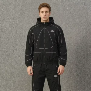 Custom Logo Waterproof Breathable 3M Reflective Streetwear Solid Tracksuit For Men Manufacturer OEM Designer Nylon Zip