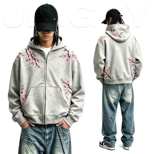 Custom Logo100% Cotton Washed Vintage Heavy Men’s High quality Casual Boxy Hoodie Digital Screen Print Embroidered Hoodie