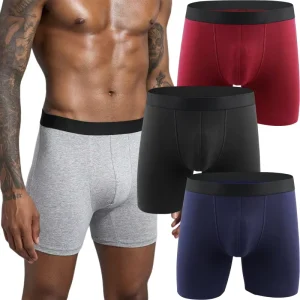 Custom Loose U Bag Men’s Boxer Briefs Elastic Tight Seamless Breathable Solid Color Low Waist Cotton Large Size Boxers