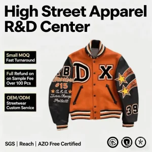 Custom Luxury Streetwear Manufacturer 500gsm Vintage Winter and Fall Men’s Baseball Letterman College Jacket Coat