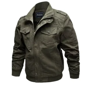 Custom Made Men’s Pilot Jacket Stand Collar Windbreaker Jacket Windproof Waterproof Coat