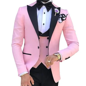 Custom Made Men’s Three Piece Tuxedo Suit Classic Wedding Blazer