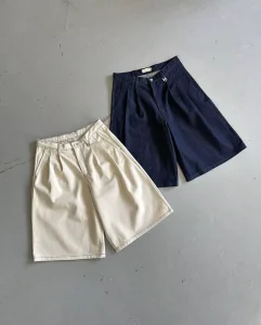Custom Made Men’s Vintage Washed French Terry Shorts Sun Faded Streetwear Breathable Denim Mid Waist Casual Style for Summer