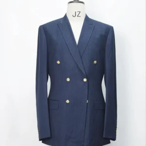 Custom Made Men’s Woolen Blazer Sportcoat Pockets Business Style Bespoke Suit Jacket Plus Size Breathable Notched Collar Single
