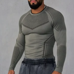 Custom Men Muscle Quick Dry Sports Long Sleeve Shirt Gym Fitness Tops Workout Running Bodybuilding Clothes Vintage Tee Clothing