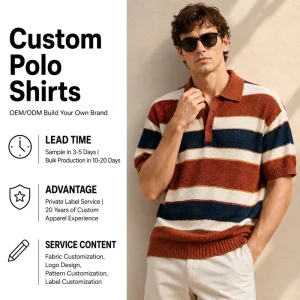 Custom Men Solid Knit Polyester/Cotton Shirt Navy Towel Texture Short Sleeve Retro Resort Casual