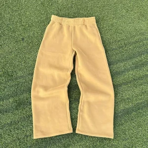 Custom Men Straight Leg Sweatpants Cotton Fleece Blank Casual Baggy Pants
