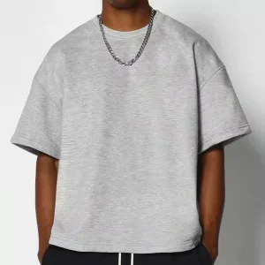 Custom Men’s 100% Cotton Solid Color T-Shirt Heavyweight Retro Sports Logo Blank Fashion T Shirt for Men
