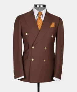 Custom Men’s 2 Piece Classic Fit 2 Button Suit Jacket Office Dress Blazer Pleated Pants Set