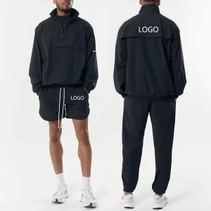 Custom Men’s 2 Piece Sets Track Suits Spring Nylon Pants and Pullover Baggy Sportswear Quick Dry Tracksuit Set