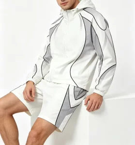 Custom Men’s 2 Piece Windproof Tracksuit Lightweight Breathable Quick Dry Eco-Friendly Elastic Waist Vintage Streetwear ODM OEM