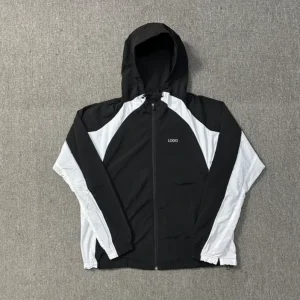 Custom Men’s 3M Reflective Nylon Windbreaker Tracksuit Set with Embroidered Jacket Zip-Up Oversize