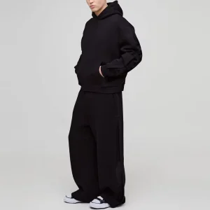 Custom Men’s 500gsm Acid Water Washed Pullover Hoodie Streetwear High Weight Drop Shoulder 100% Cotton Solid Oversized Fashion
